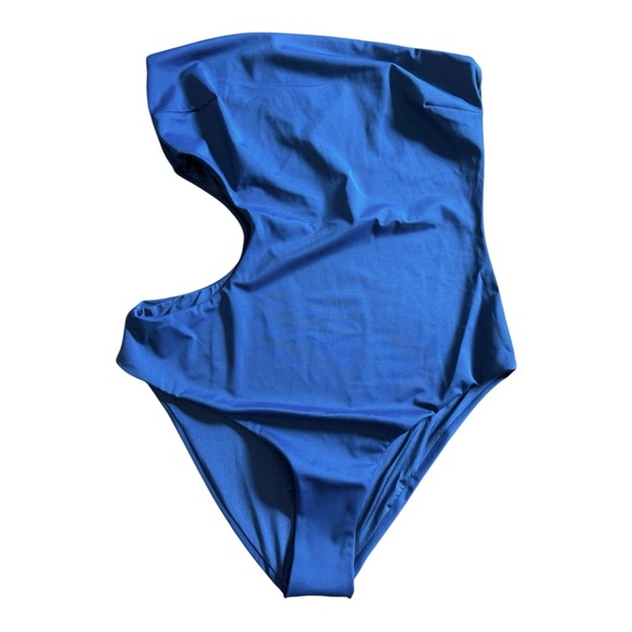 Onia Lele Cutout Bandeau One Piece Swimsuit in Blue Opal NWT - Picture 2 of 5